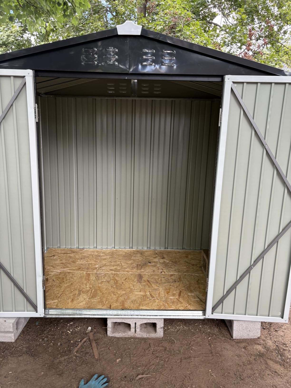JUMMICO 10x10 FT Outdoor Storage Shed, Grey customer photo 1
