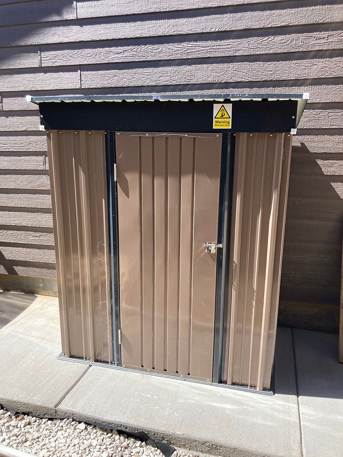 UDPATIO Outdoor Storage Shed 5x3 FT, Garden Resin Shed with Floor, Brown customer photo 1
